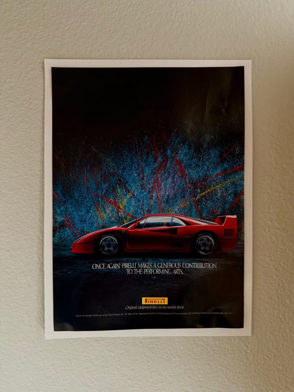Ferrari F40 Pirelli Poster