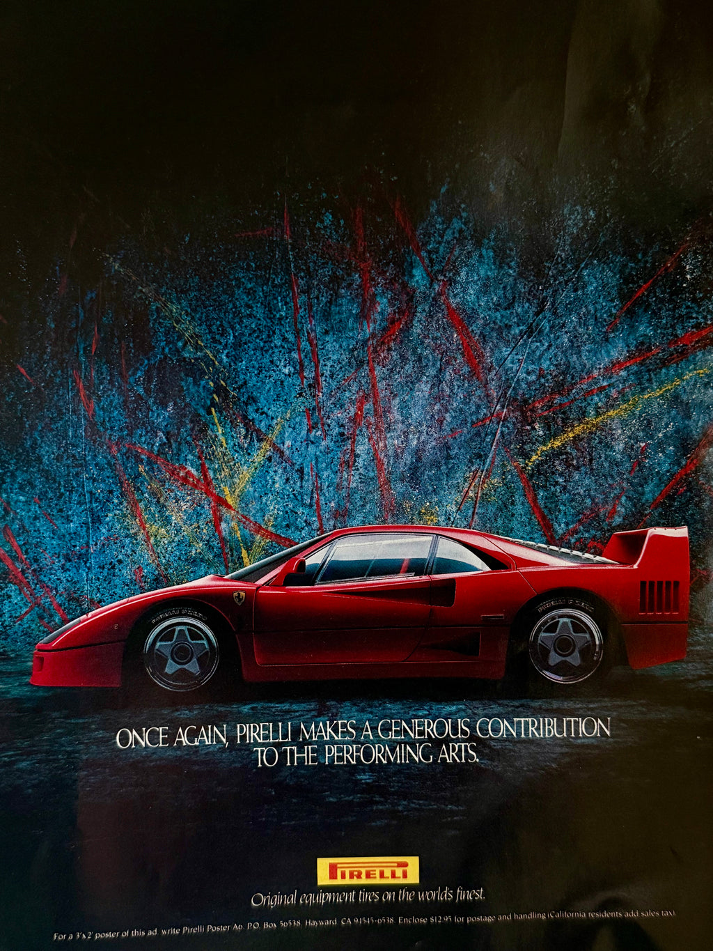 Ferrari F40 Pirelli Poster