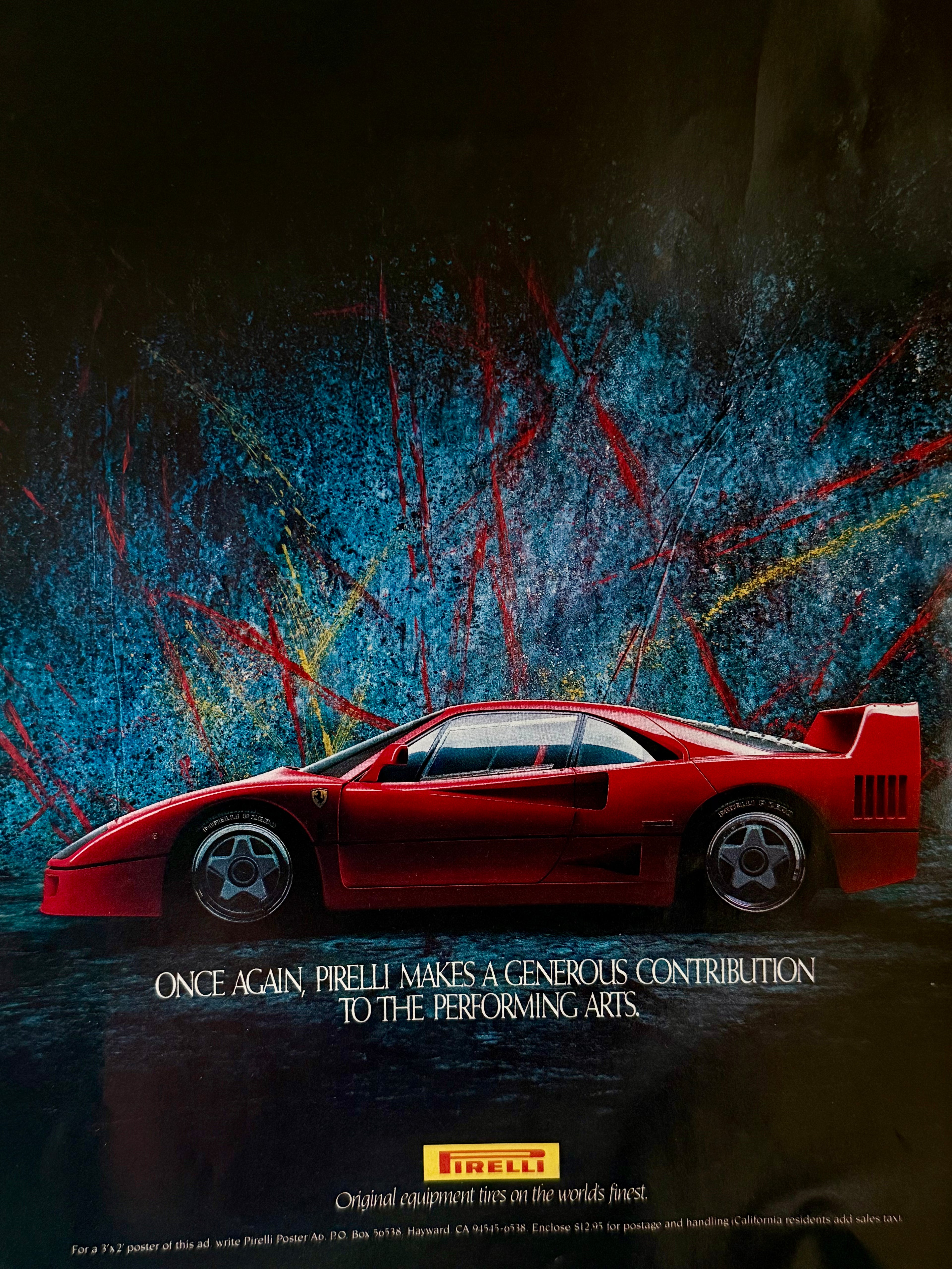 Ferrari F40 Pirelli Poster