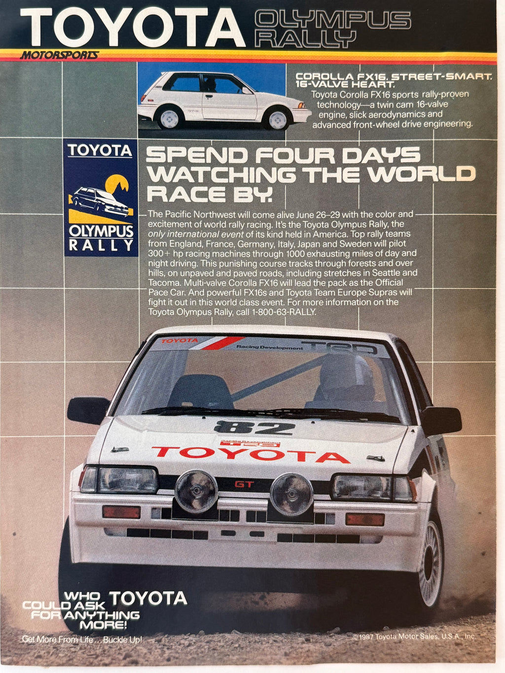 Toyota Corolla FX16 Rally Poster