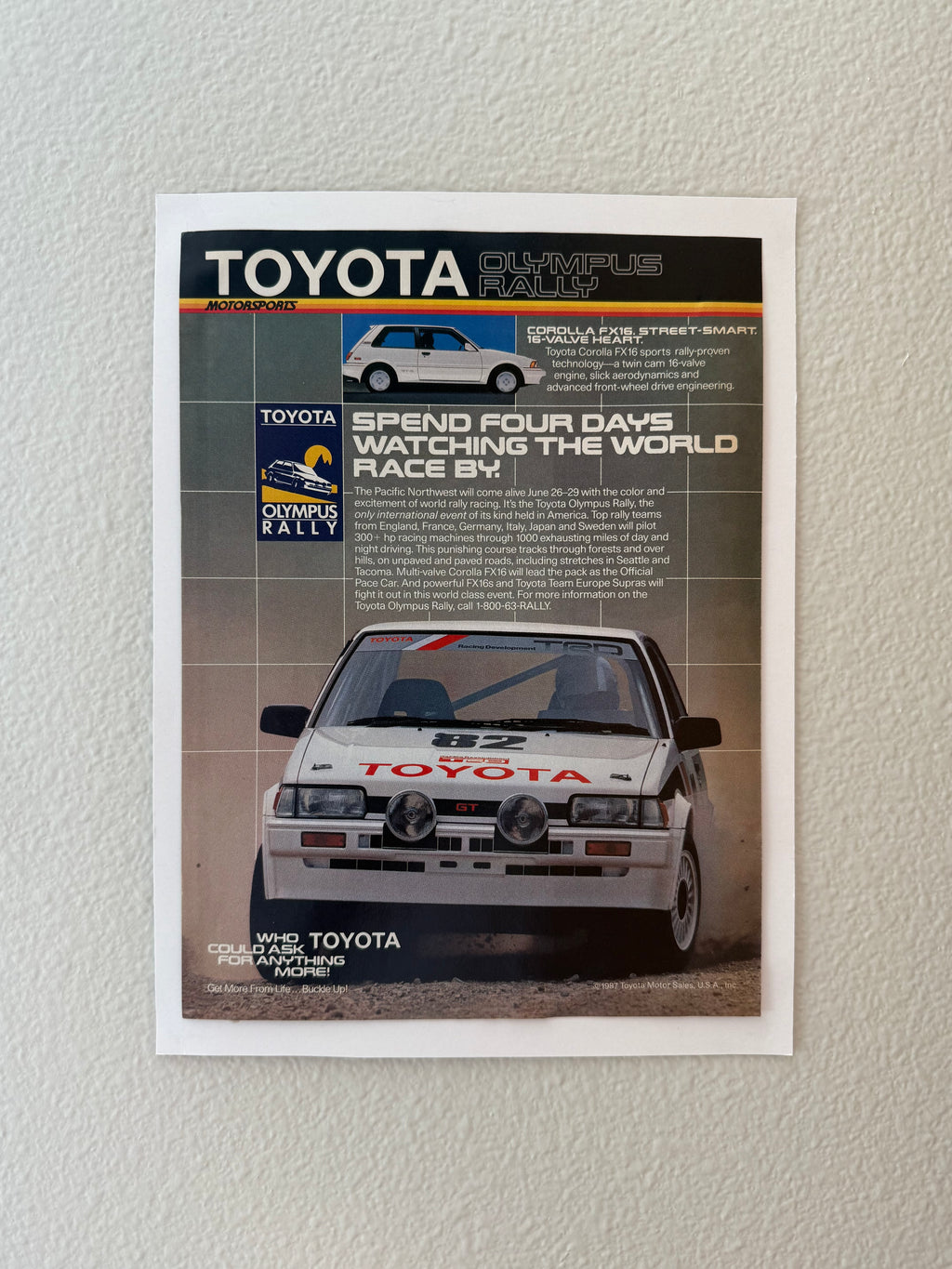 Toyota Corolla FX16 Rally Poster